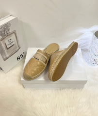 GRANVILLE ESPADRILLE MULE CAMEL BEIGE QUILTED CANNAGE CALFSKIN