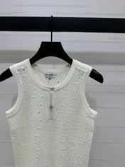 CHANEL SLEEVELESS OPEN-KNIT VEST 274858