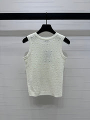 CHANEL SLEEVELESS OPEN-KNIT VEST 274858