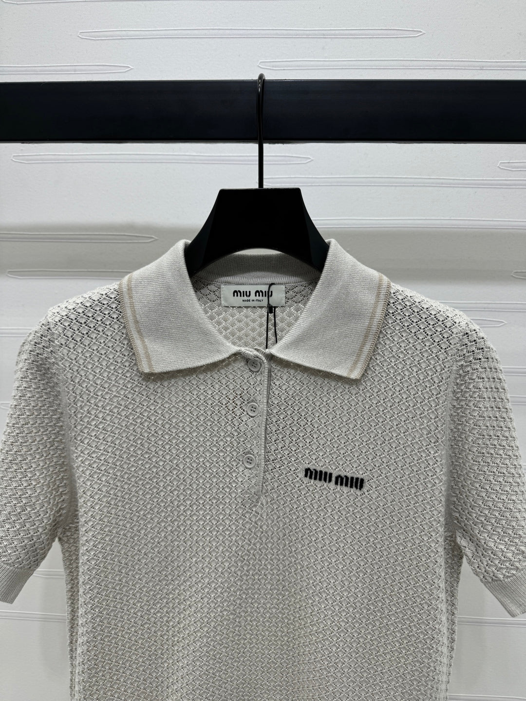 MIUMIU SHORT-SLEEVE KNIT POLO 269487