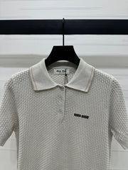 MIUMIU SHORT-SLEEVE KNIT POLO 269487