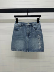 CHANEL DENIM MINI SKIRT