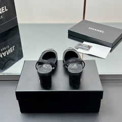 CC SLINGBACK 25S 65 MM IN BLACK LAMBSKIN WITH CHECK PATTERN