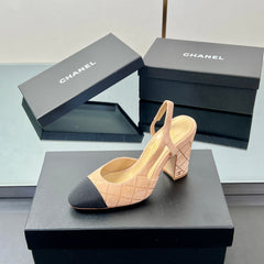 CC SLINGBACK 25S 95 MM IN BEIGE SUEDE AND CRYSTALS