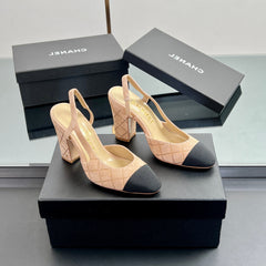 CC SLINGBACK 25S 95 MM IN BEIGE SUEDE AND CRYSTALS