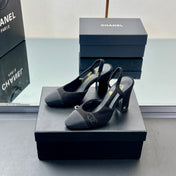 CC SLINGBACK 25S 95 MM IN BLACK SUEDE