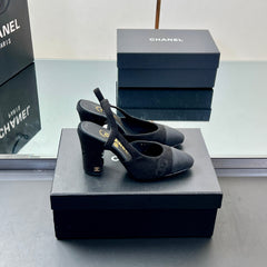 CC SLINGBACK 25S 95 MM IN BLACK SUEDE