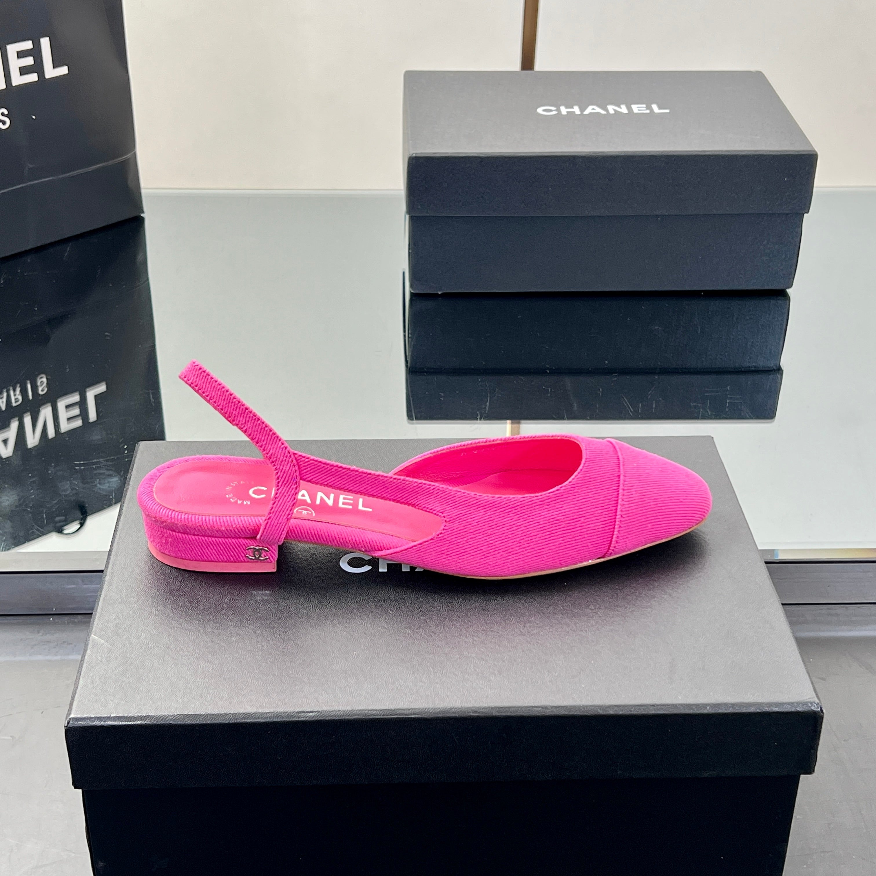 CC SLINGBACK 25S 25 MM IN PINK FABRIC