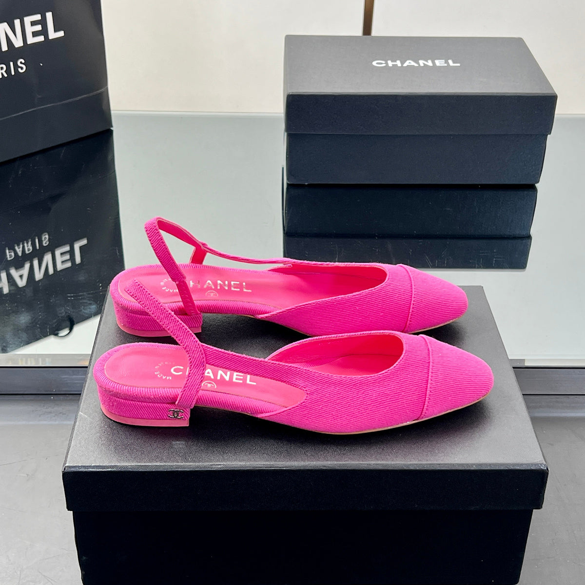 CC SLINGBACK 25S 25 MM IN PINK FABRIC