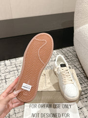 BALL STAR 2 SNEAKERS IN WHITE CALFSKIN GREY SUEDE STAR AND BLACK HEEL TAB