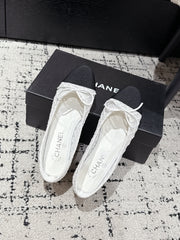 BALLET FLAT 25S IN WHITE MIX BLACK TWEED