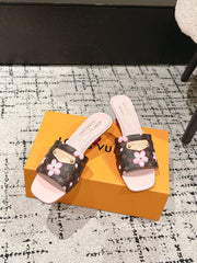 LV CHERRY HIGH HEELS 25S 55 MM IN DARK BROWN AND LIGHT PINK CALFSKIN STYLE 2