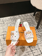 LV CHERRY HIGH HEELS 25S 55 MM IN WHITE CALFSKIN STYLE 13