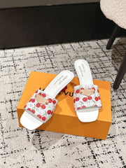 LV CHERRY HIGH HEELS 25S 55 MM IN WHITE CALFSKIN STYLE 11