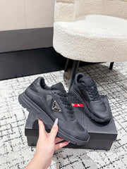 PRADA 25S MEN SNEAKERS IN BLACK CANVAS
