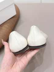 THE ROW 26S BALLET FLATS IN WHITE CALFSKIN