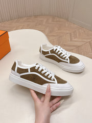 HM 25S SNEAKER LOW SPORTS IN BROWN SUEDE MIX WHITE LAMBSKIN