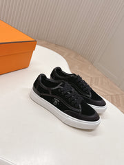 HM 25S SNEAKER LOW SPORTS IN BLACK SUEDE MIX LAMBSKIN