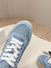 PRADA 26S PLATFORM SNEAKERS 50MM IN SKY BLUE SUEDE