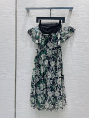 Loewe 2025 Floral Skirt Polyester Fiber