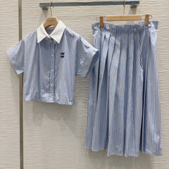 MIUMIU SHIRT AND SKIRT SET STYLE 9
