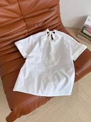 Loewe 25 Embroidered Ribbon Shirt White Cotton