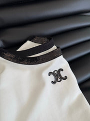 COTTON TEE WITH ARC DE TRIOMPHE LOGO WHITE 265708