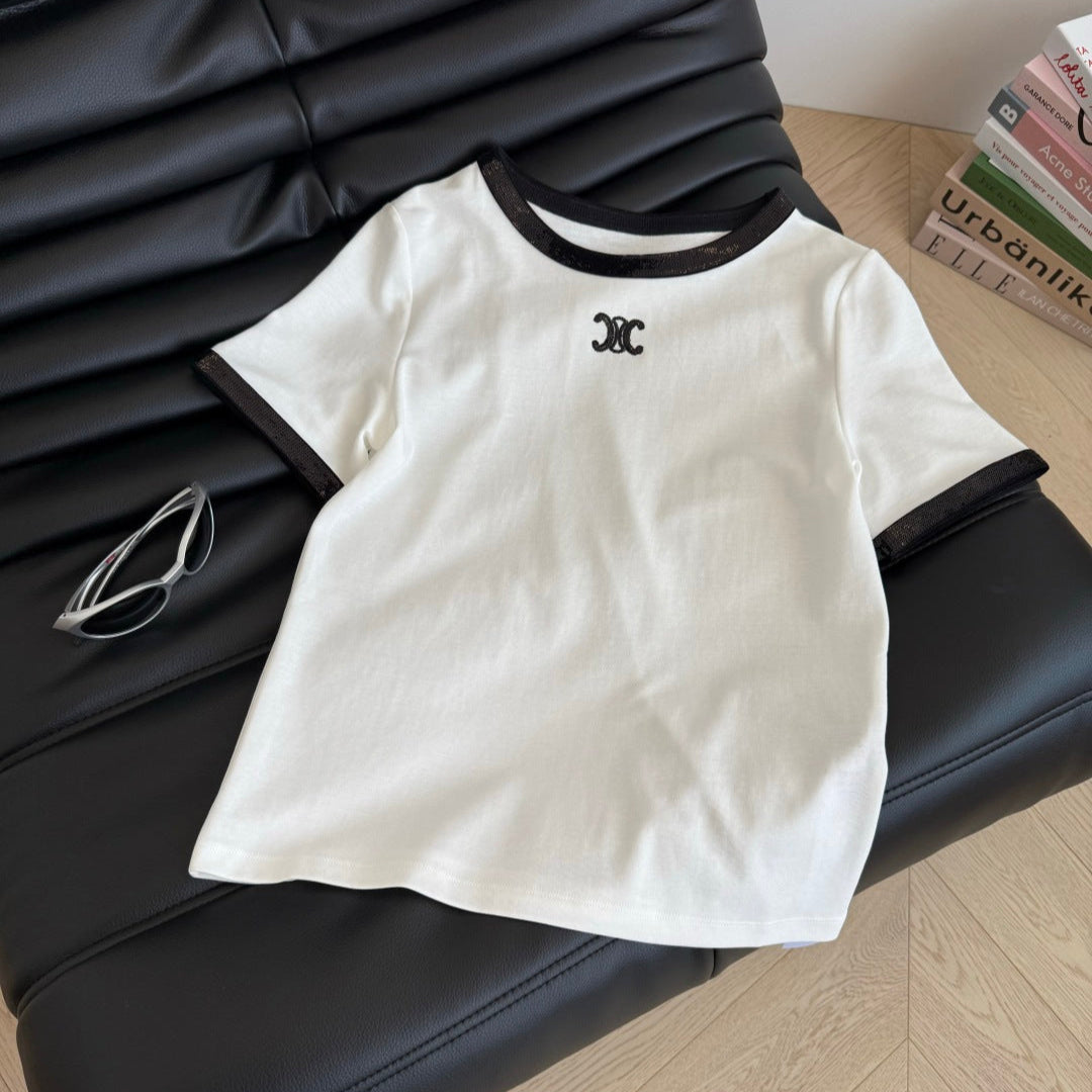 COTTON TEE WITH ARC DE TRIOMPHE LOGO WHITE 265708
