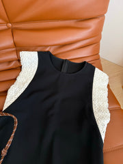 BLACK DRESS  DOUBLE LAYER LACE 25S IN ACETATE 265682