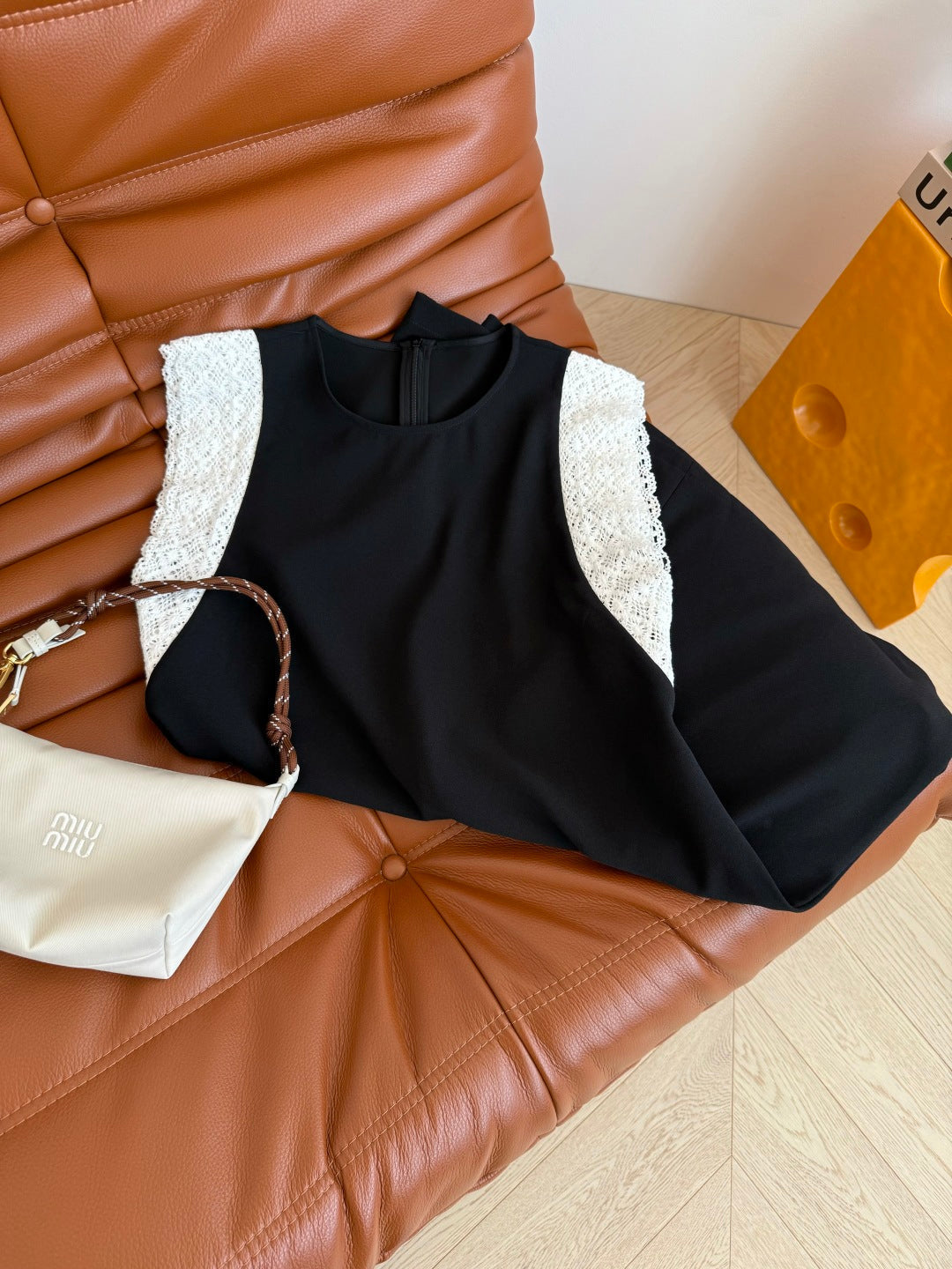 BLACK DRESS  DOUBLE LAYER LACE 25S IN ACETATE 265682