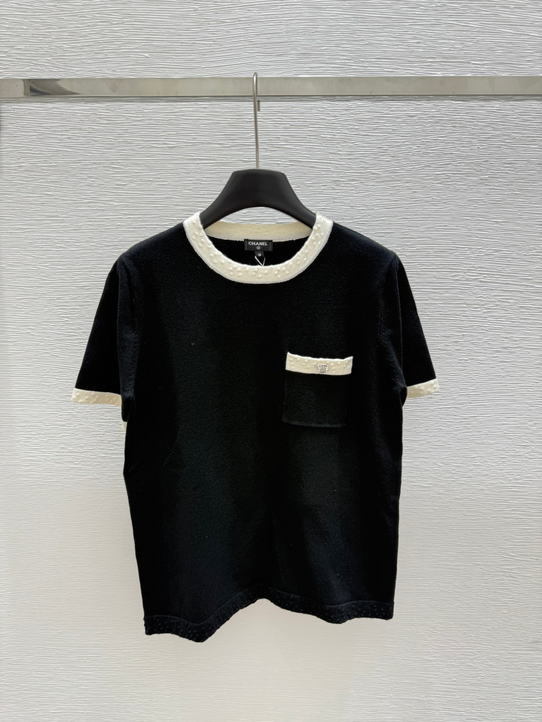 CC SHORT-SLEEVE CREW NECK KNIT TOP 267987