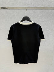 CC SHORT-SLEEVE CREW NECK KNIT TOP 267987