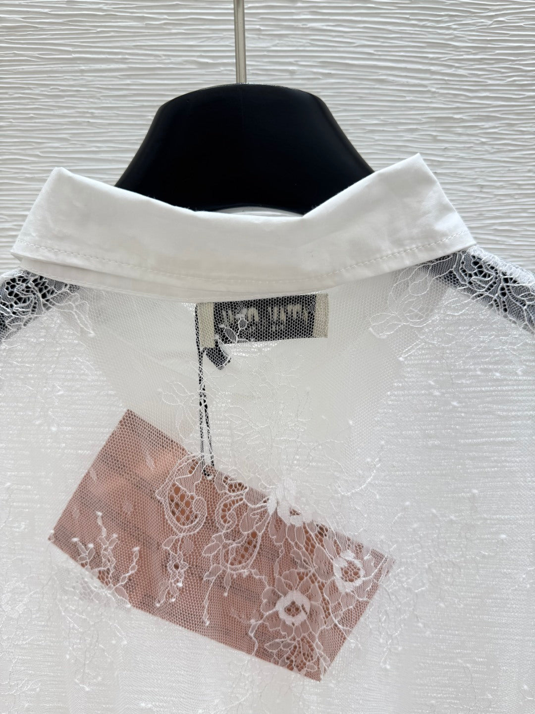 MIUMIU LONG-SLEEVE LACE SHIRT 267993