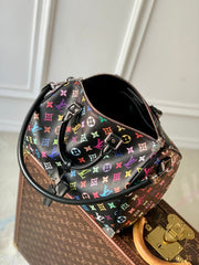 SPEEDY SOFT 30 IN COLORFUL MONOGRAM PATTERN AND BLACK COATED CANVAS