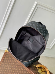 DISCOVERY SLIM BACKPACK 38 IN BLACK MONOGRAM ECLIPSE COATED CALFSKIN