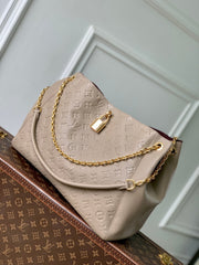 ANYTIME MM 42 IN TOURTERELLE GRAY MONOGRAM EMPREINTE CALFSKIN GOLD HARDWARE