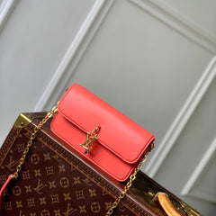 WALLET ON CHAIN BLOOM 20 IN SWEET CORAL CALFSKIN