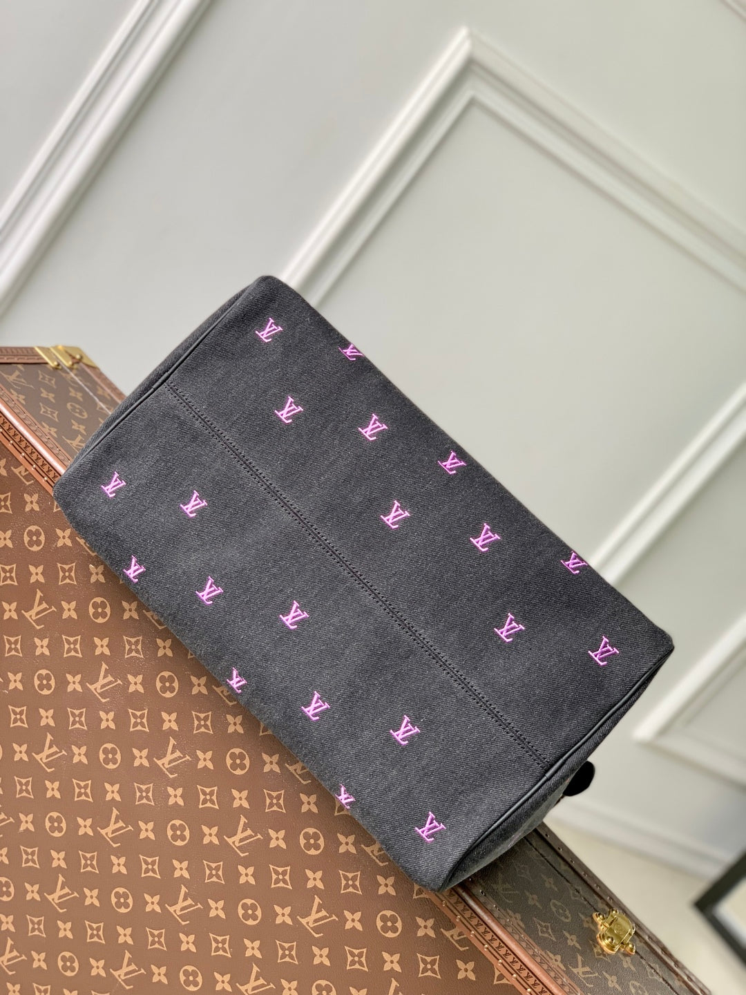 SPEEDY BANDOULIÈRE IB BLACK BLASON DENIM GRADIENT ORANGE LOGO