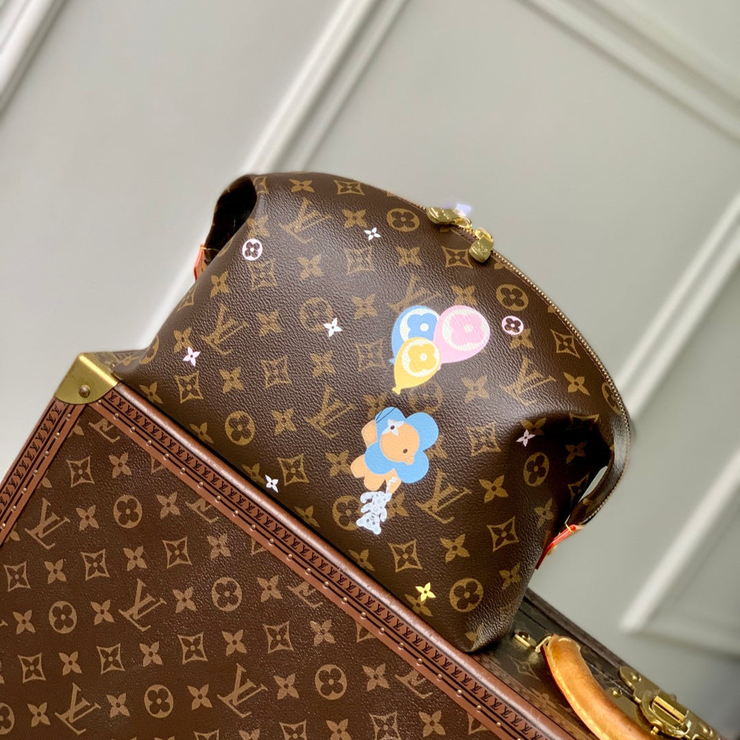VIVIENNE 27 IN BROWN MONOGRAM COATED CANVAS GOLD LOCK