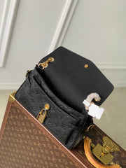 ANYTIME FLAP BAG 29.5 IN BLACK MONOGRAM CALFSKIN