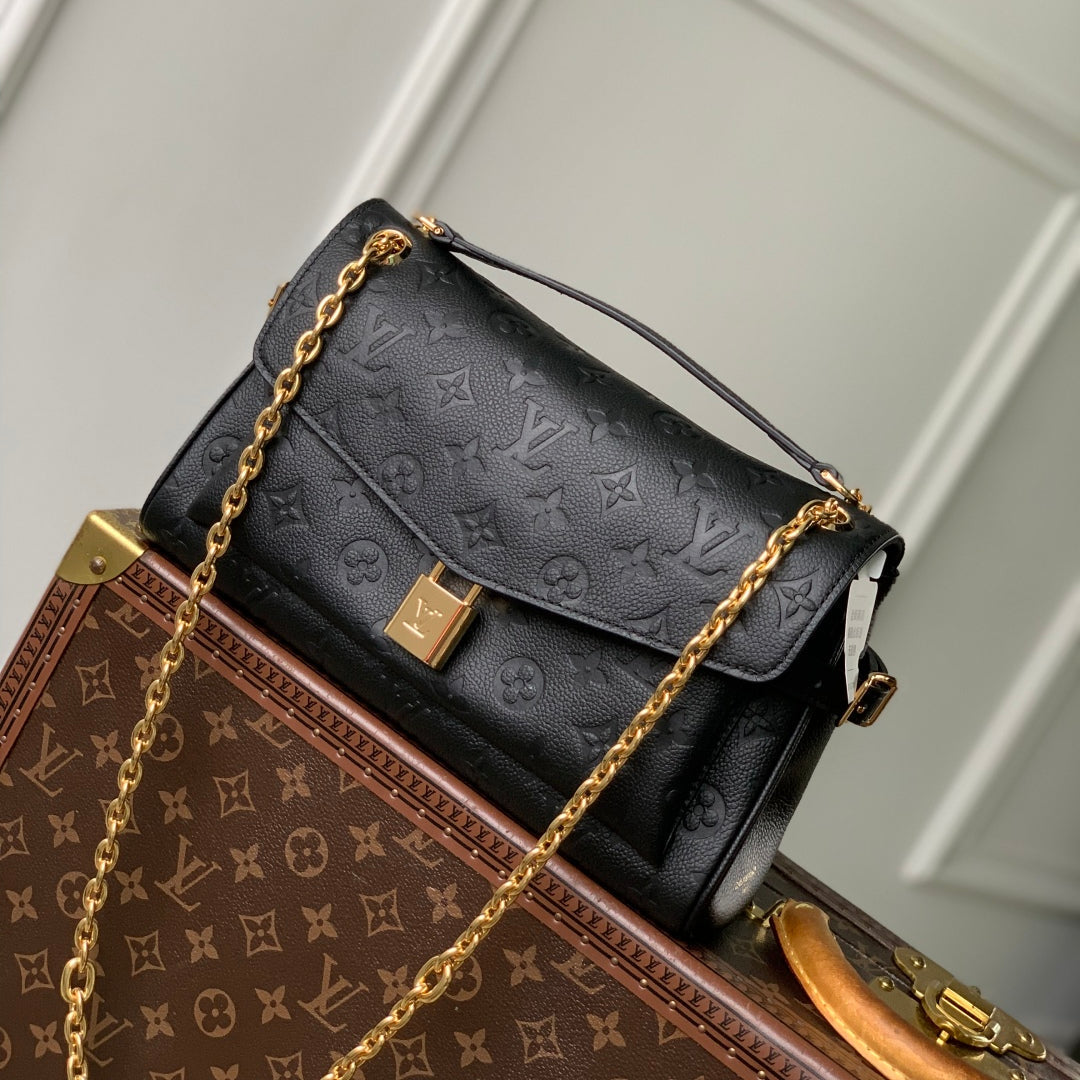 ANYTIME FLAP BAG 29.5 IN BLACK MONOGRAM CALFSKIN