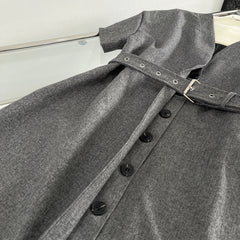 BALLOON DRESS WITH BELT IN RAYON 265972