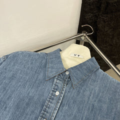 MIU DENIM SHIRT JACKET BLUE 265831