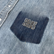 MIU DENIM SHIRT JACKET BLUE 265831