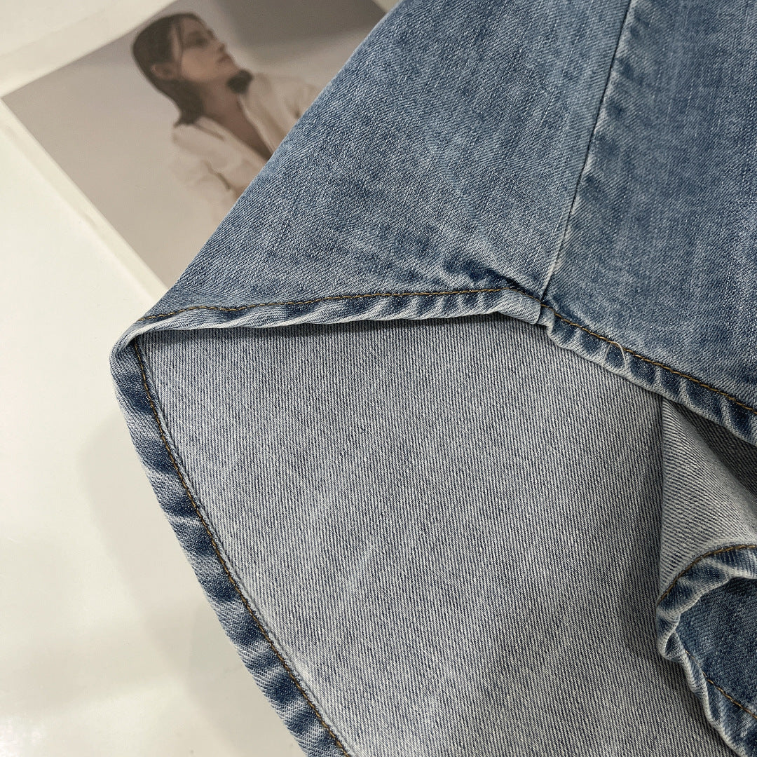 MIU DENIM SHIRT JACKET BLUE 265831