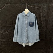 MIU DENIM SHIRT JACKET BLUE 265831