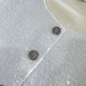 SEQUIN EMBELLISHED BLAZER IN WHITE 265872