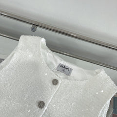 SEQUIN EMBELLISHED BLAZER IN WHITE 265872