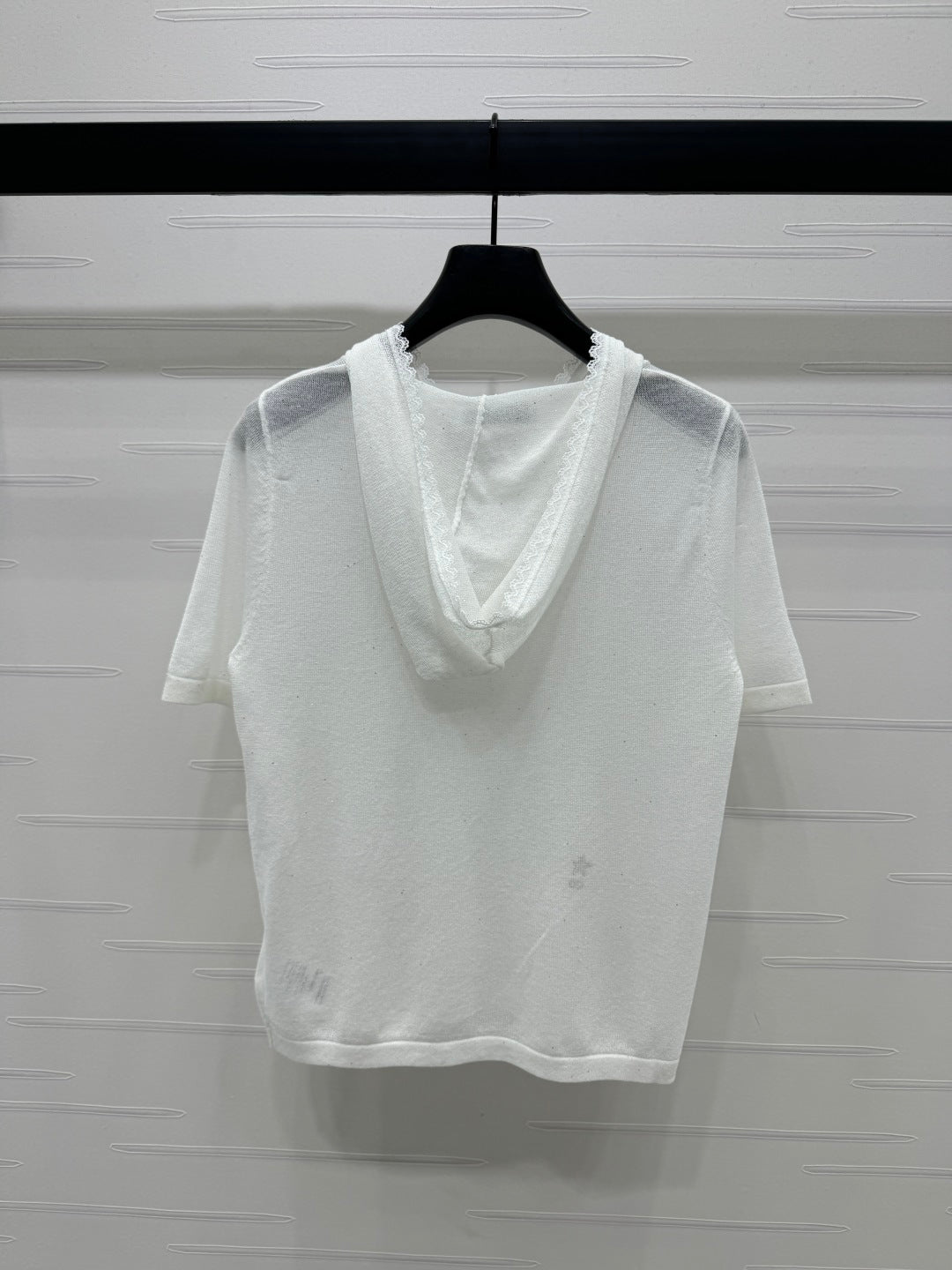 DIOR SHORT-SLEEVE LACE-KNIT HOODIE 274811