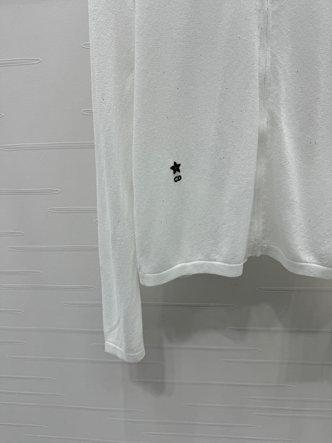 DIOR LACE-KNIT LONG-SLEEVE HOODIE WHITE 274970